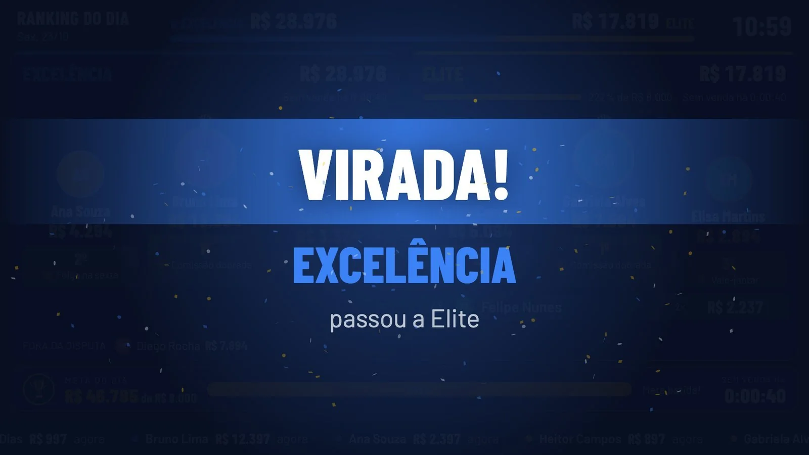 Comemoração de virada: Excelência passou a Elite.